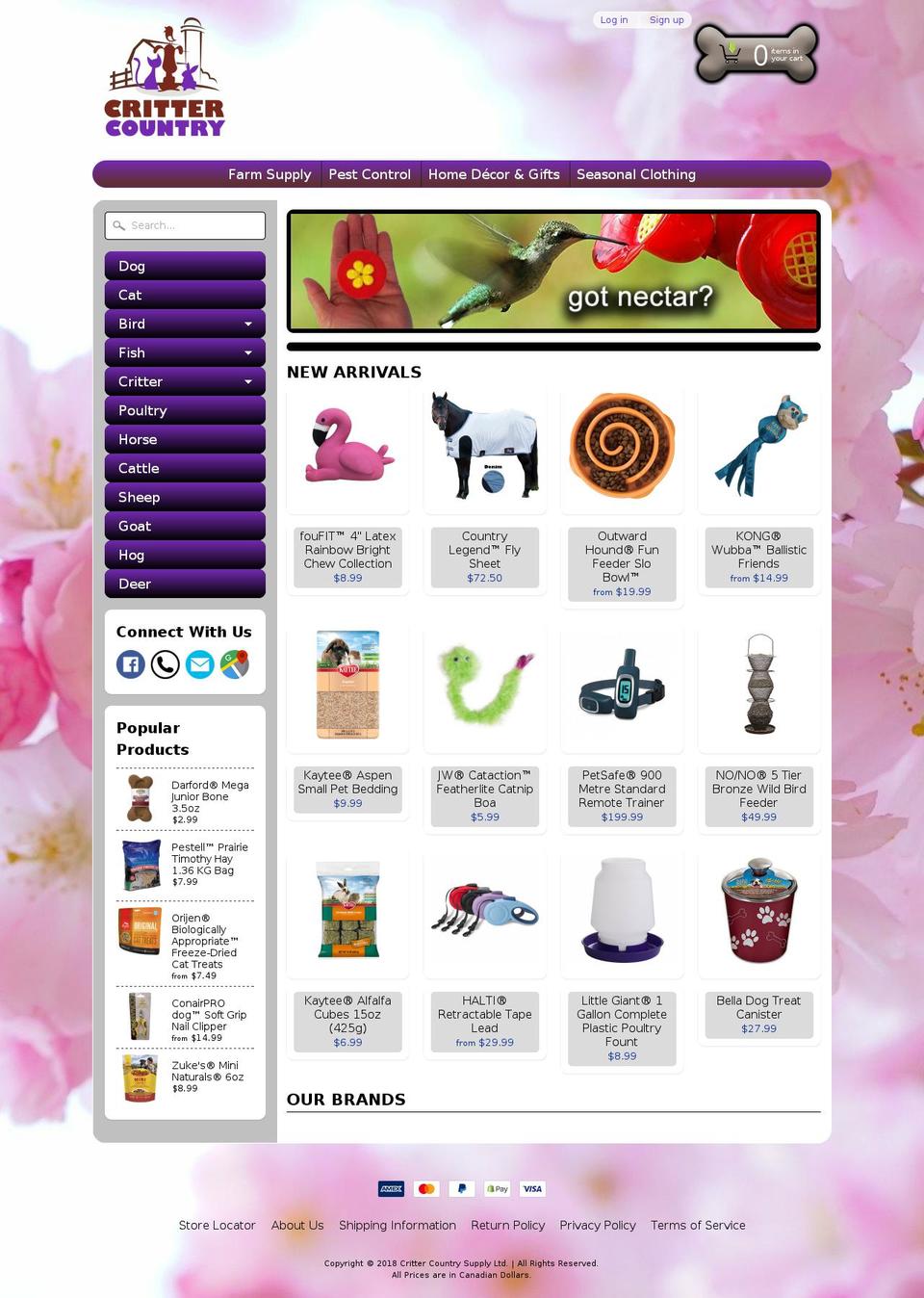 crittercountrysupply.com — Shopify storefront screenshot