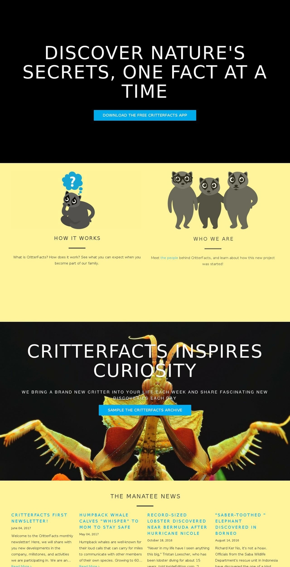 critterfacts.net shopify website screenshot