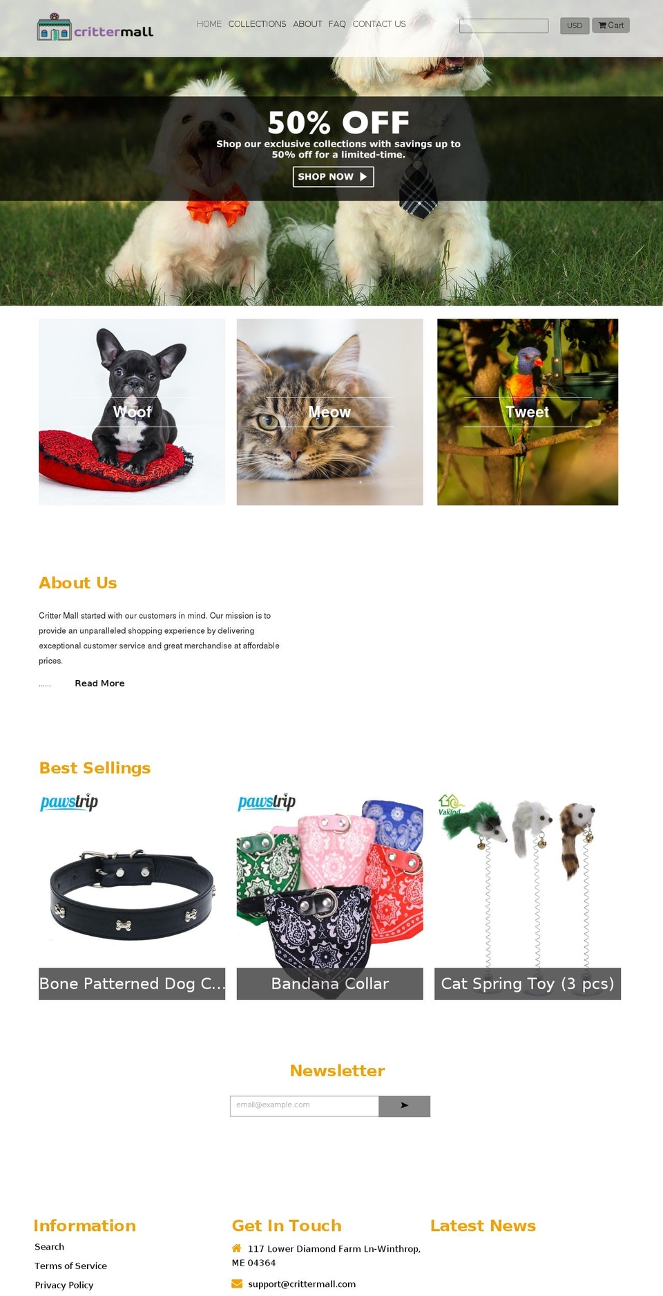 Animals Shopify theme site example crittermall.com