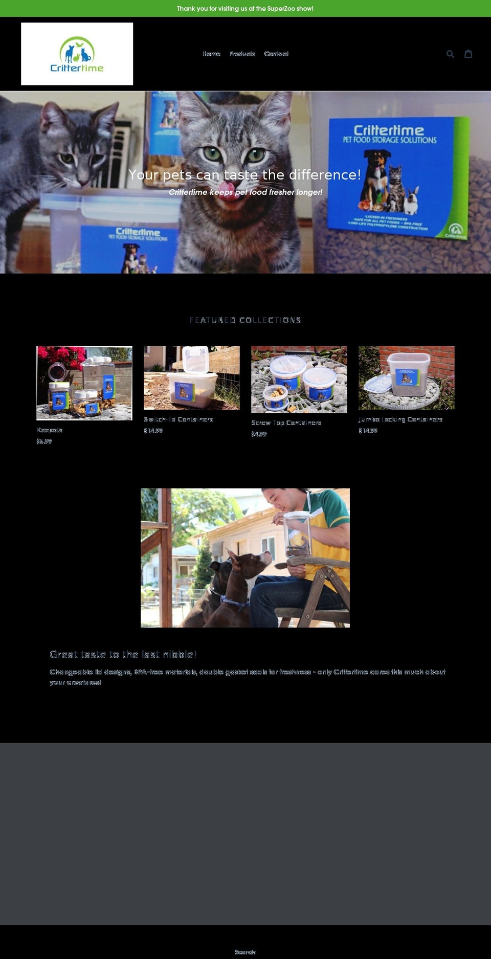 crittertime.net shopify website screenshot