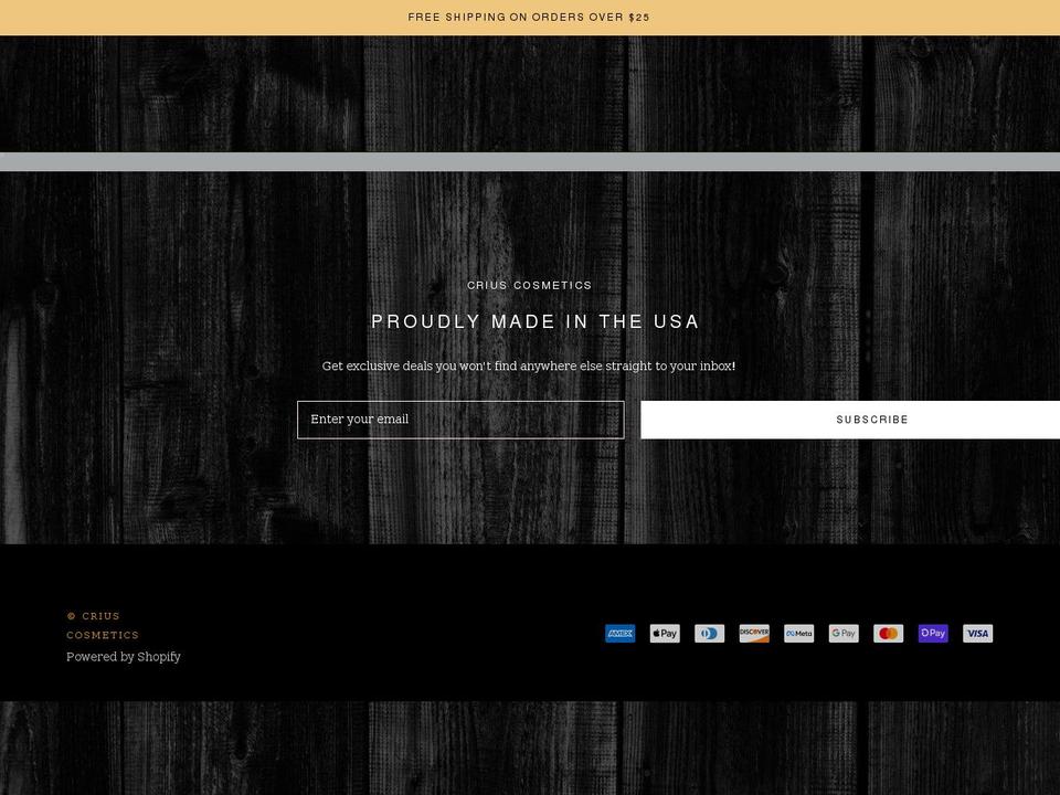 criuscosmetics.com shopify website screenshot