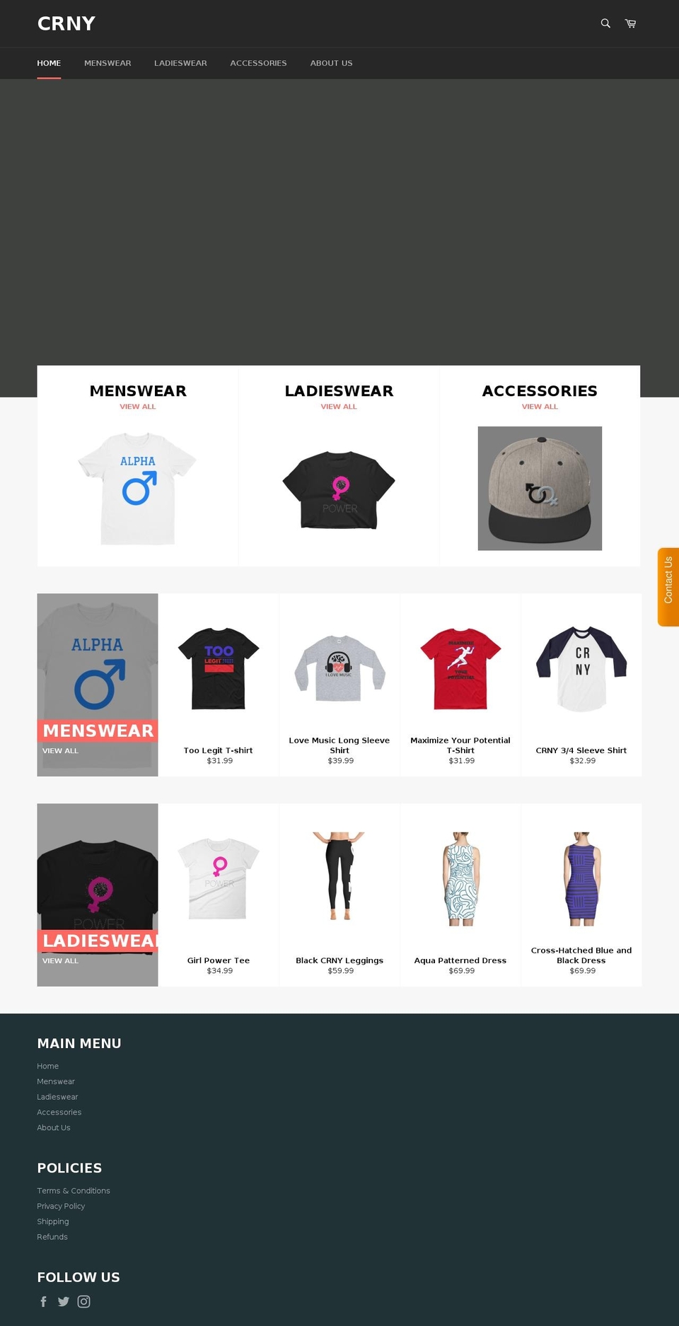 crnyonline.com — Shopify storefront screenshot