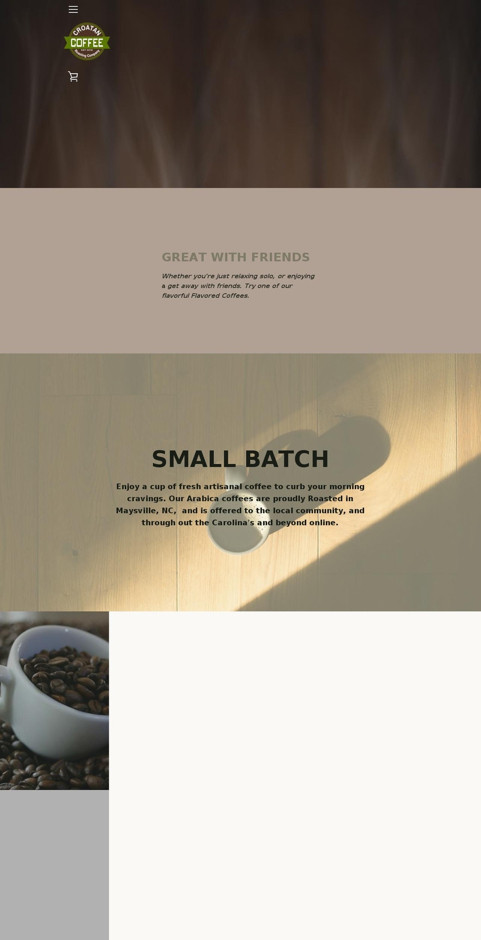 croatancoffee.com — Shopify storefront screenshot
