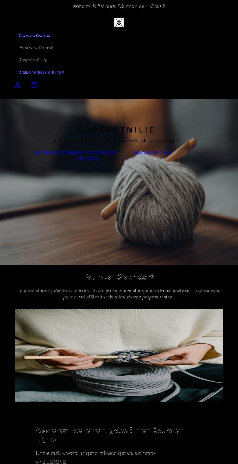 crochetmilie.com shopify website screenshot