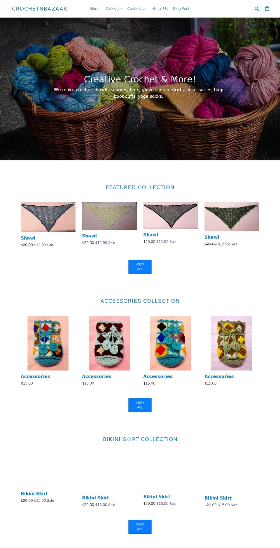 crochetnbazaar.com — Shopify storefront screenshot