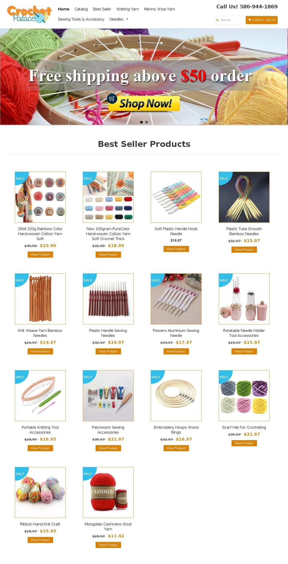 crochetpalace.com shopify website screenshot
