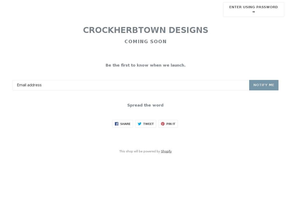 crockherbtowndesigns.com — Shopify storefront screenshot