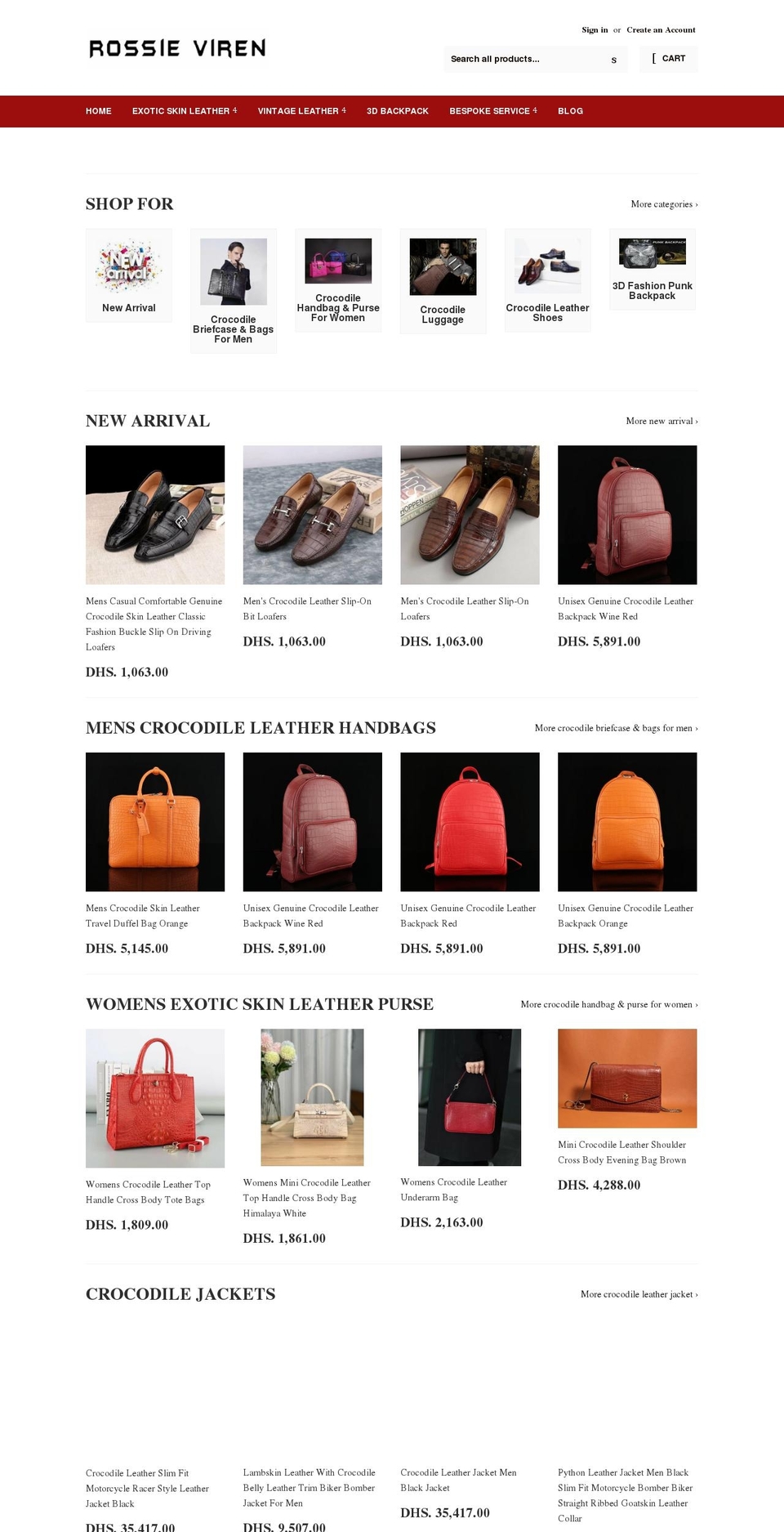crocodilebriefcase.com — Shopify storefront screenshot