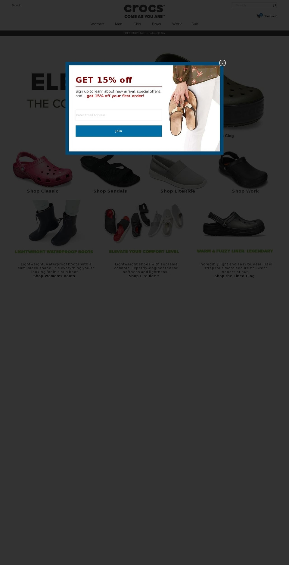 crocs.co.nz shopify website screenshot