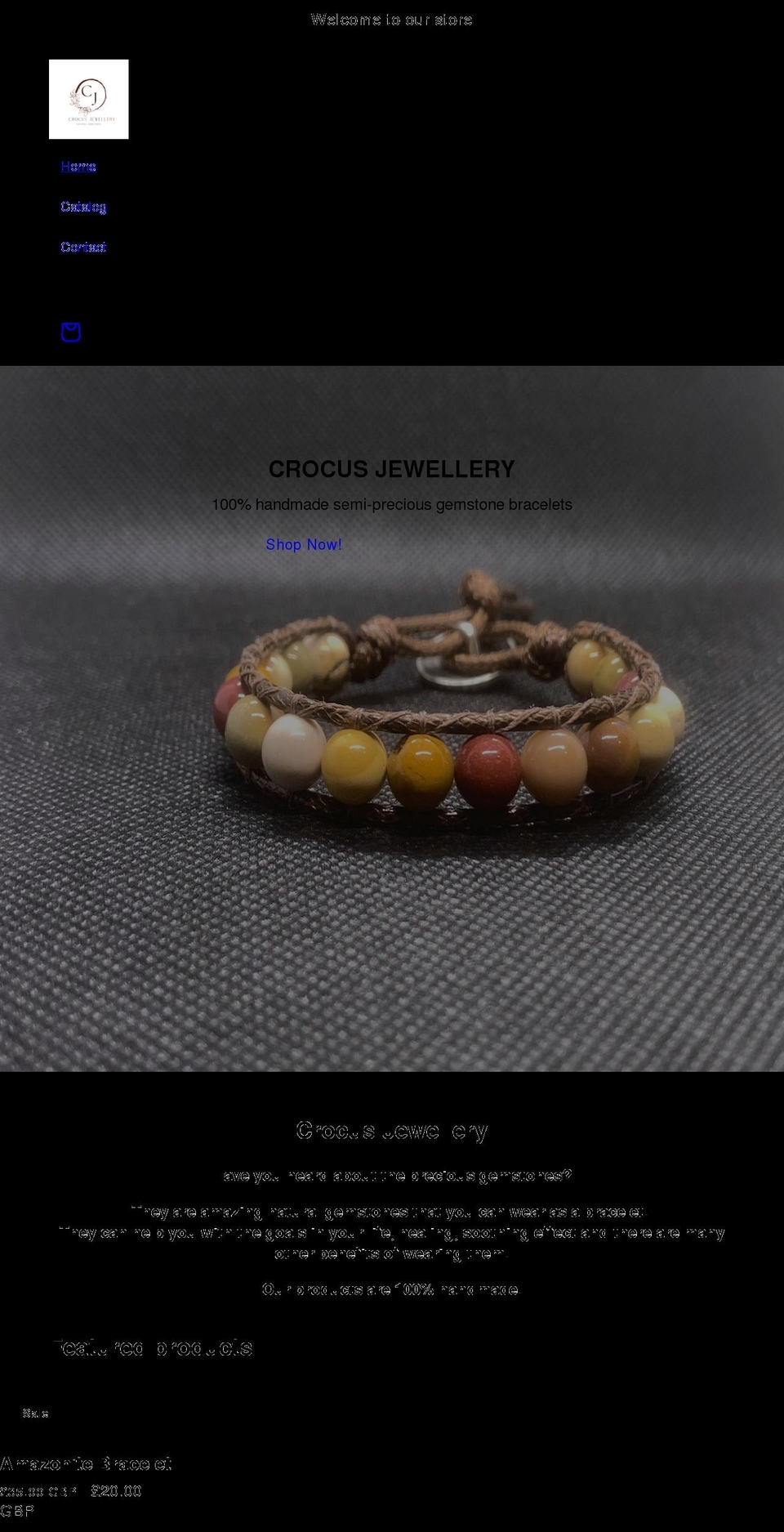 crocusjewellery.com shopify website screenshot