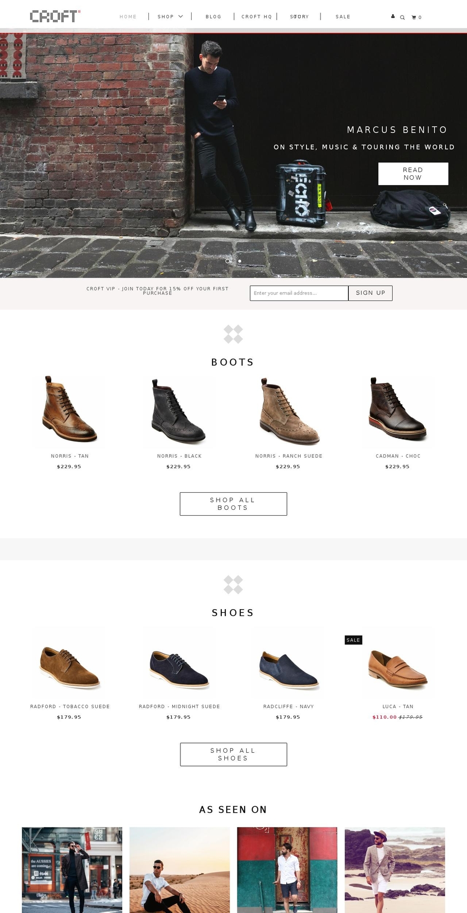 Head On Media - Parallax - V0.1 Shopify theme site example croftshoes.com.au