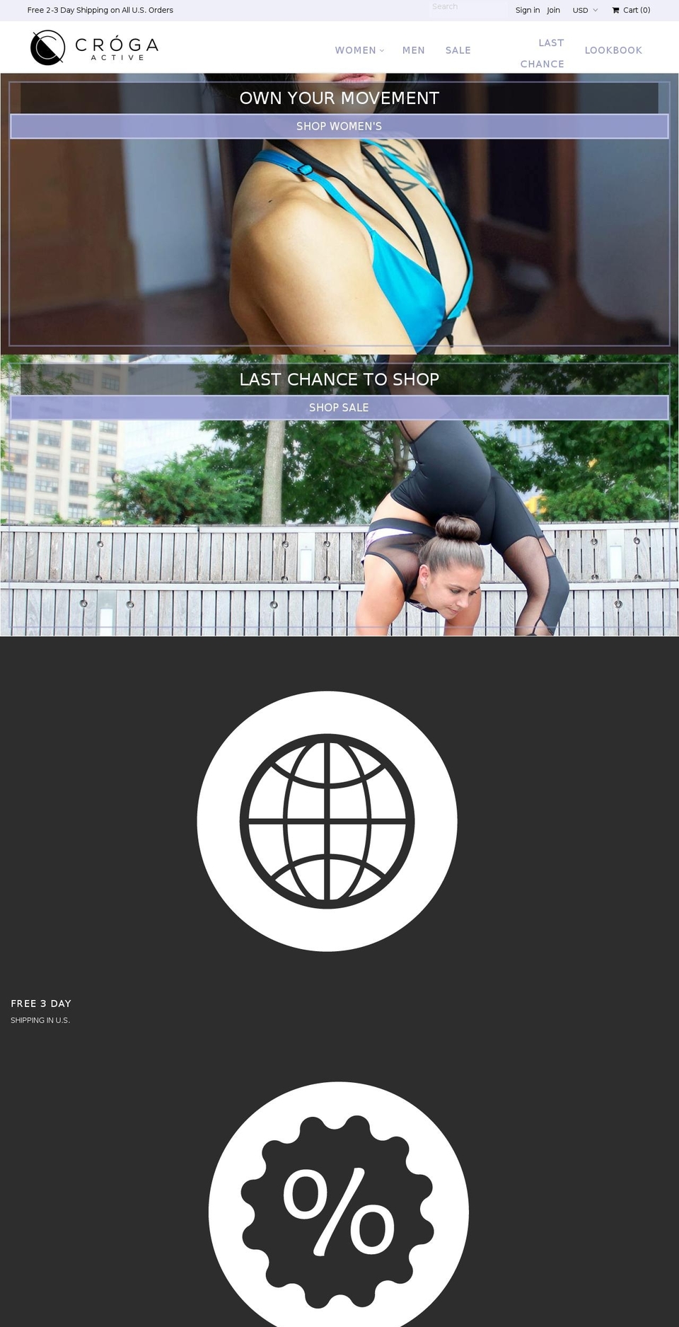 crogaactive.com shopify website screenshot