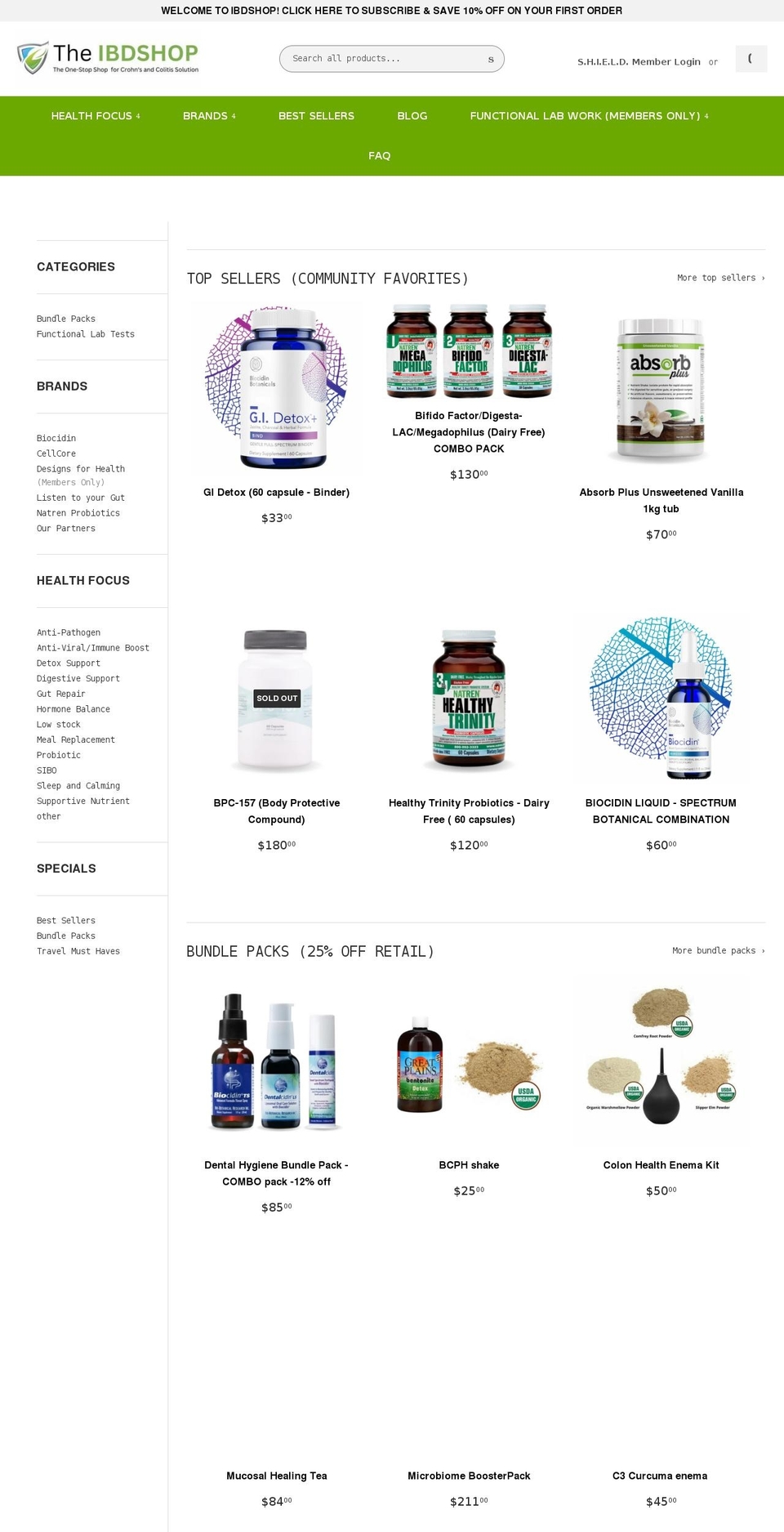 crohnscolitislifestyle.myshopify.com shopify website screenshot
