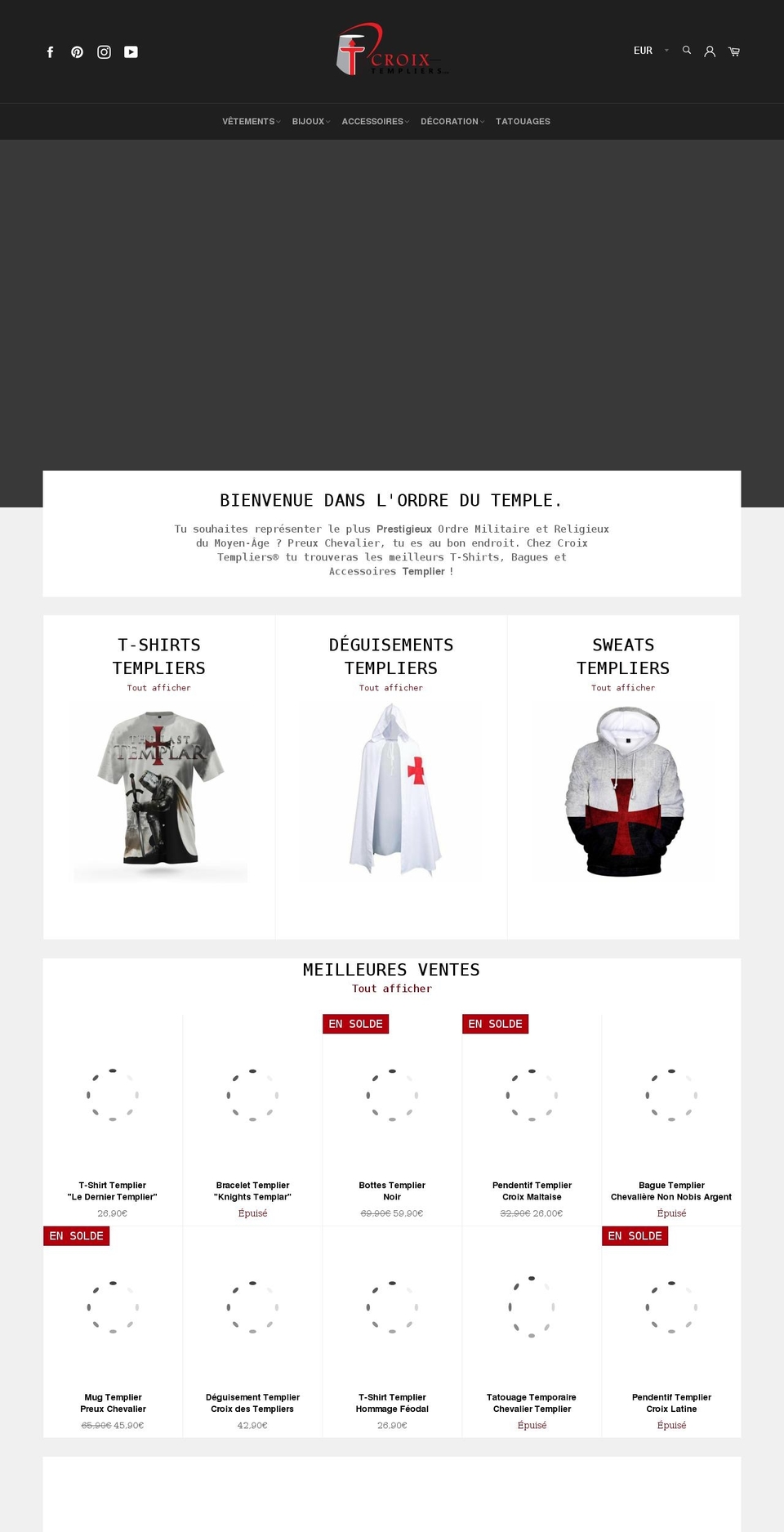 croix-templiers.com shopify website screenshot
