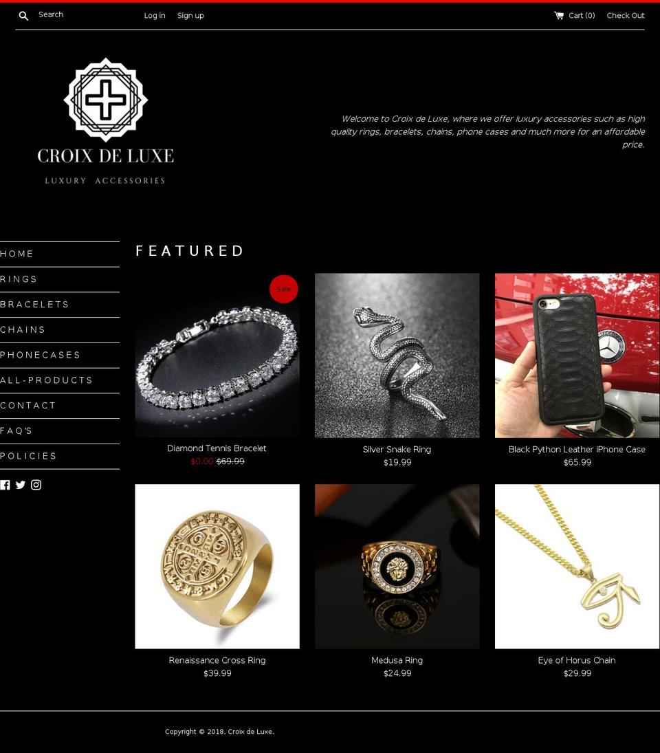 croixdeluxe.com — Shopify storefront screenshot