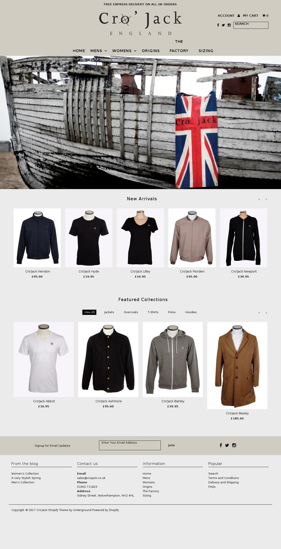 crojack.co.uk shopify website screenshot