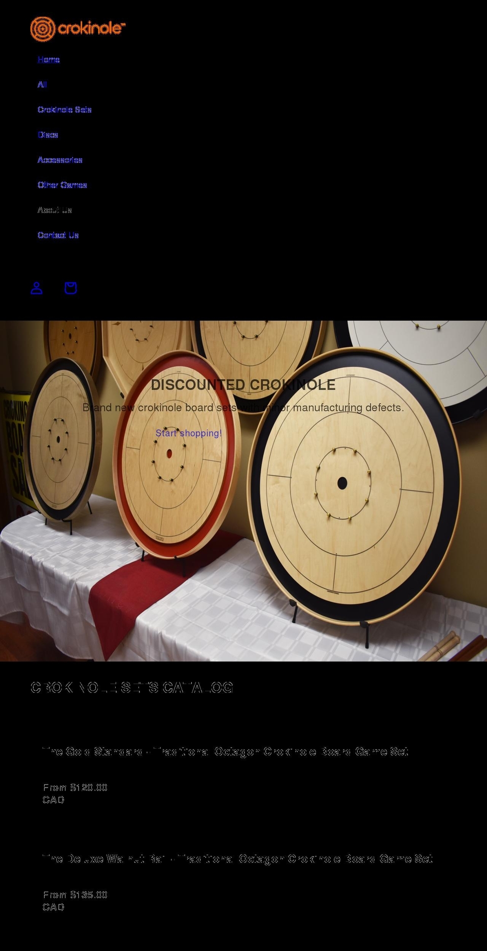 crokinole.shop shopify website screenshot