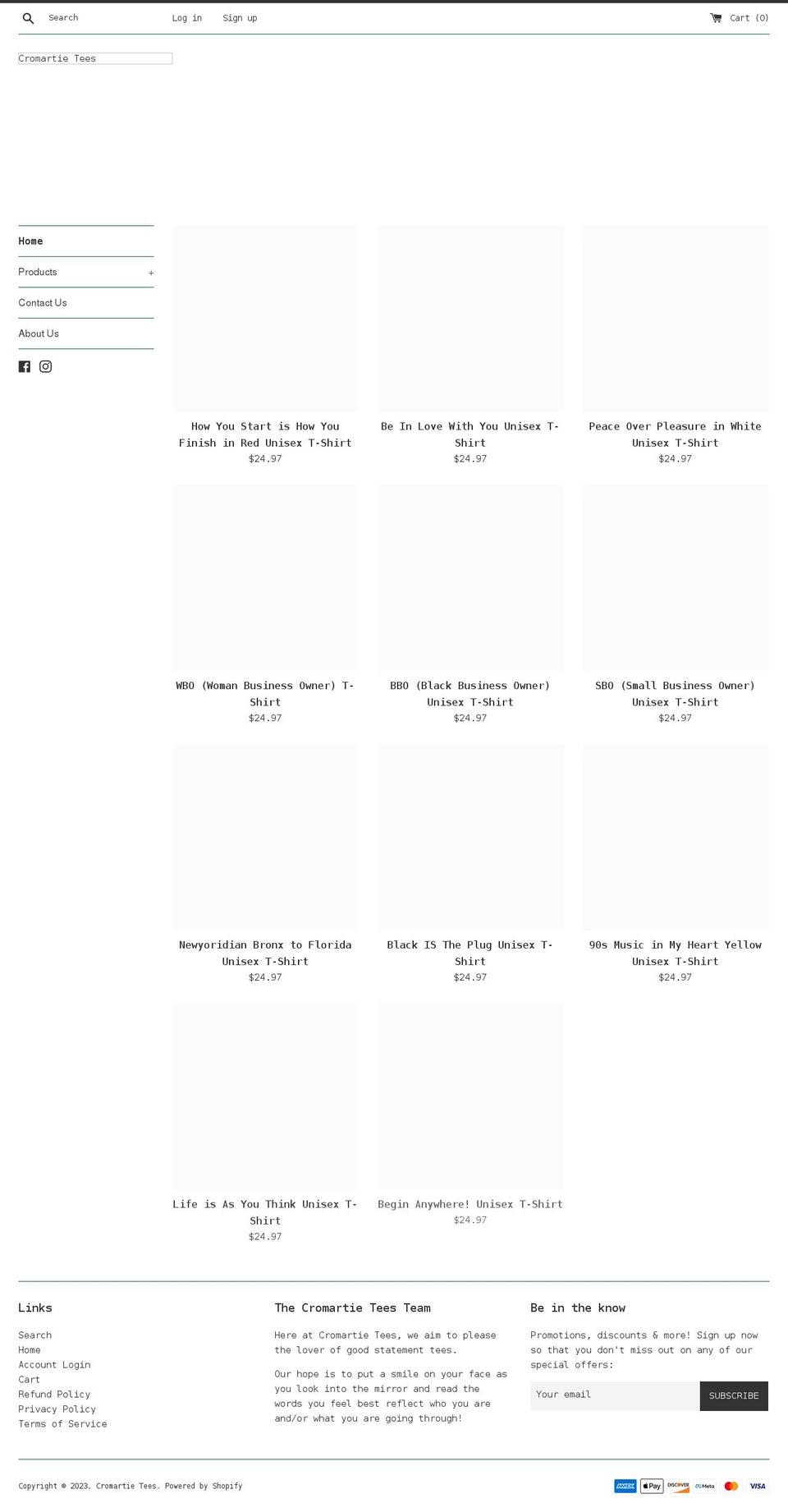 cromartietees.com shopify website screenshot