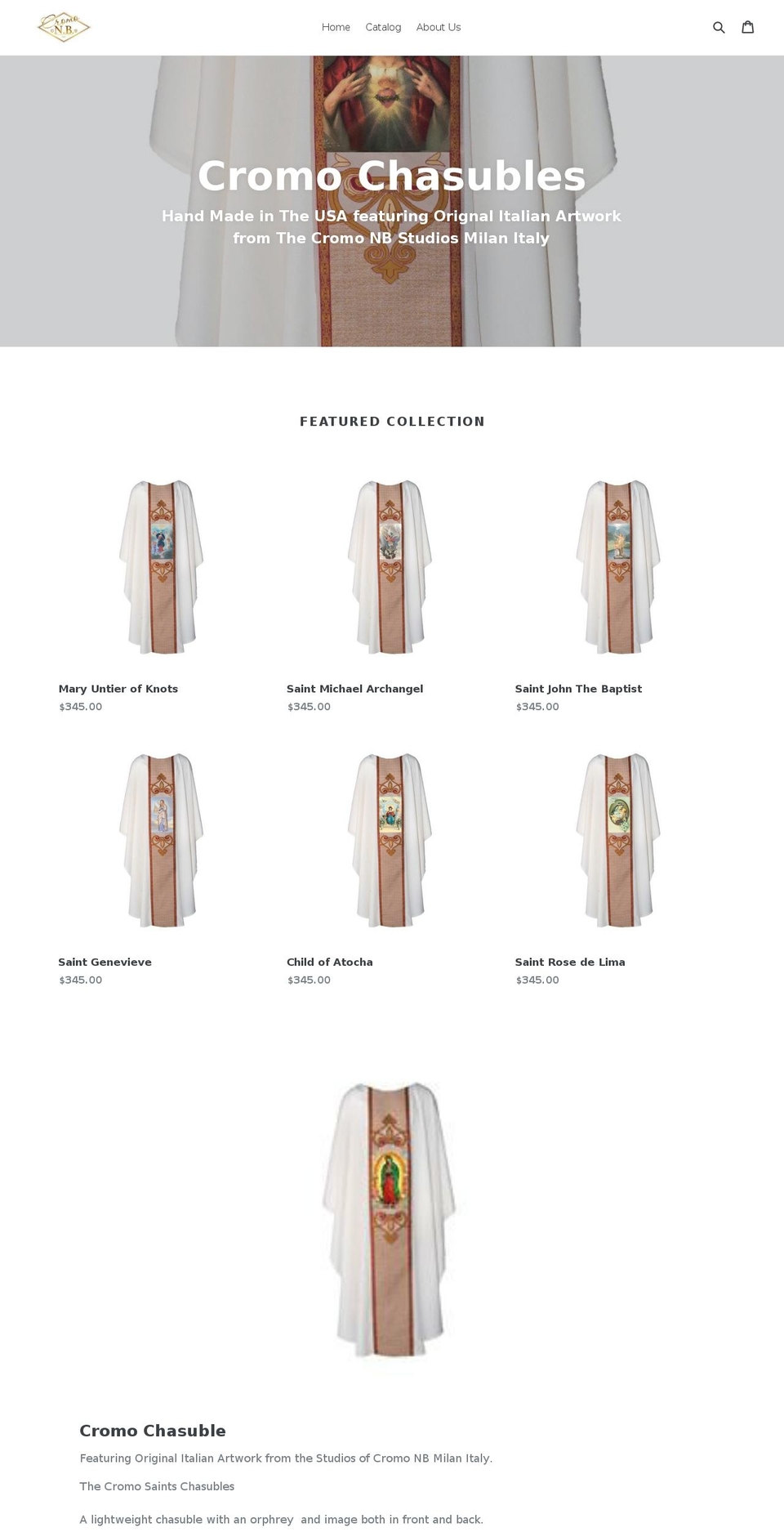 cromochasubles.com — Shopify storefront screenshot