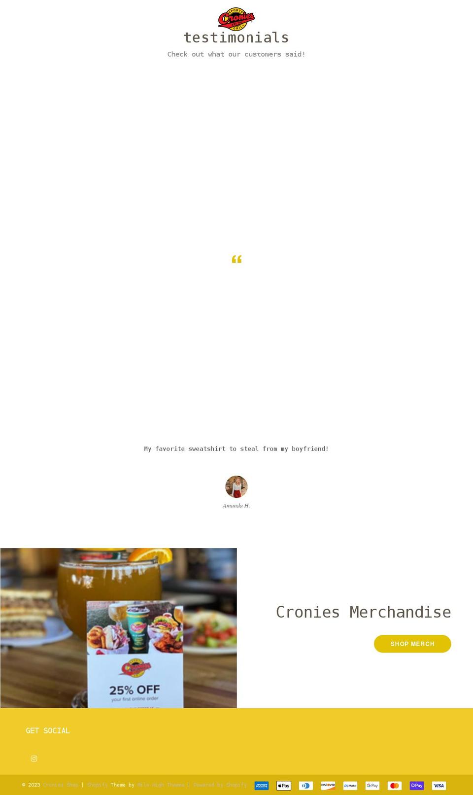 Thememh Shopify theme site example croniesshop.com