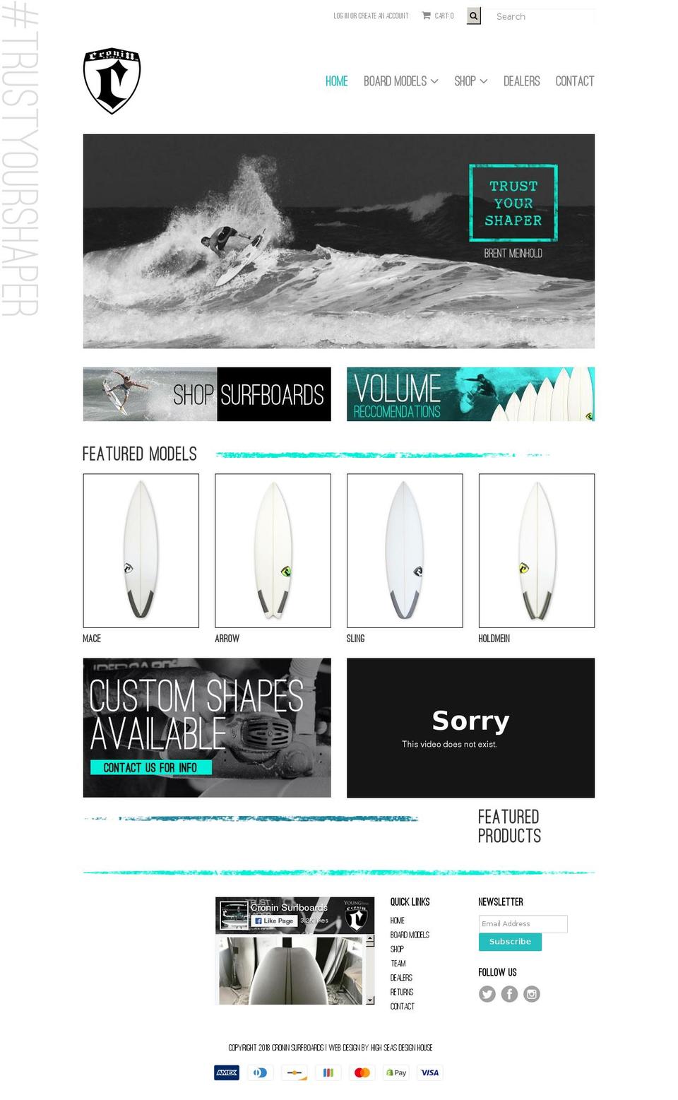 croninsurf.com — Shopify storefront screenshot