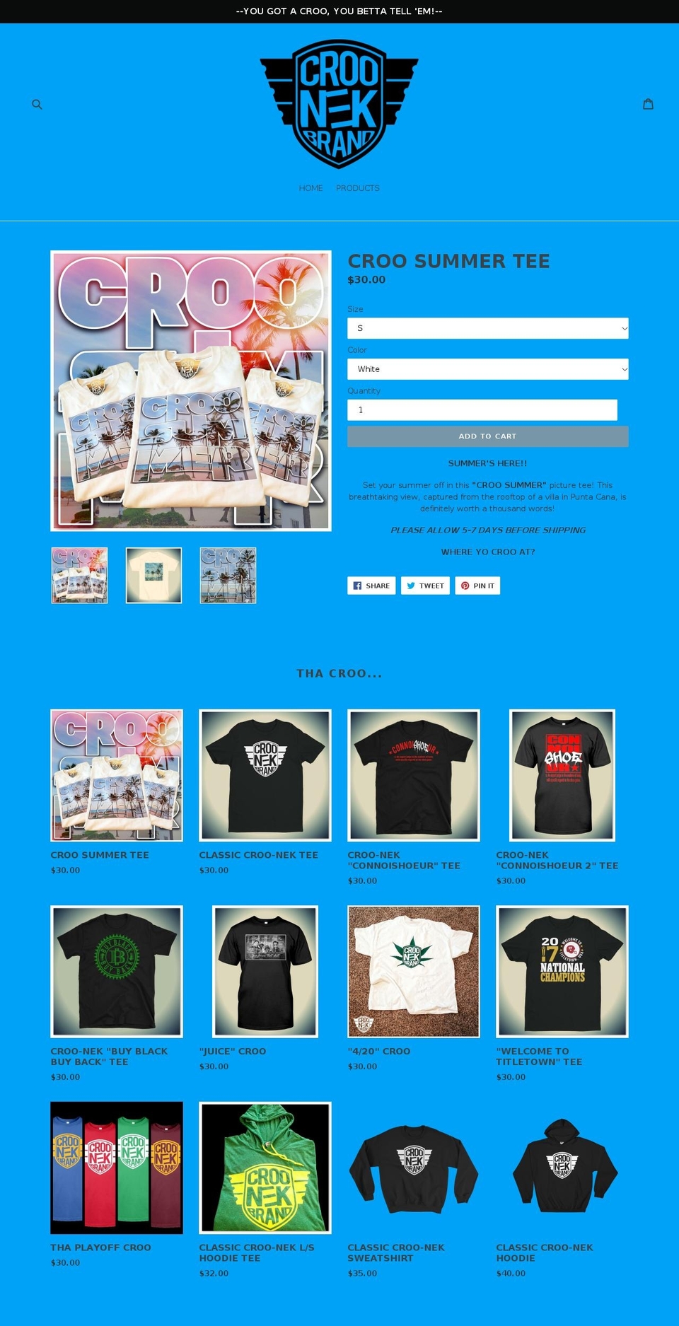 croo-nek.com shopify website screenshot
