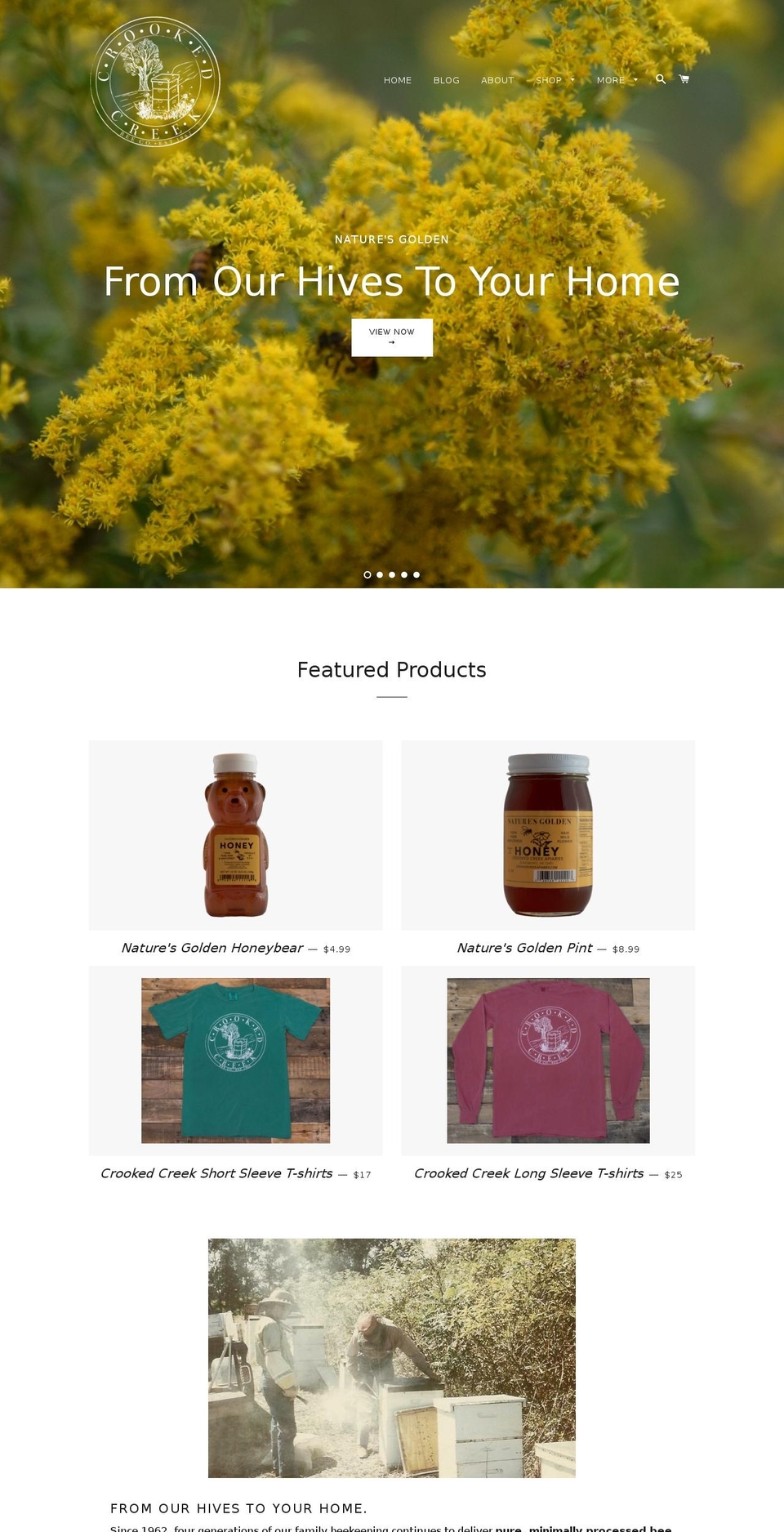 crookedcreekapiaries.com — Shopify storefront screenshot