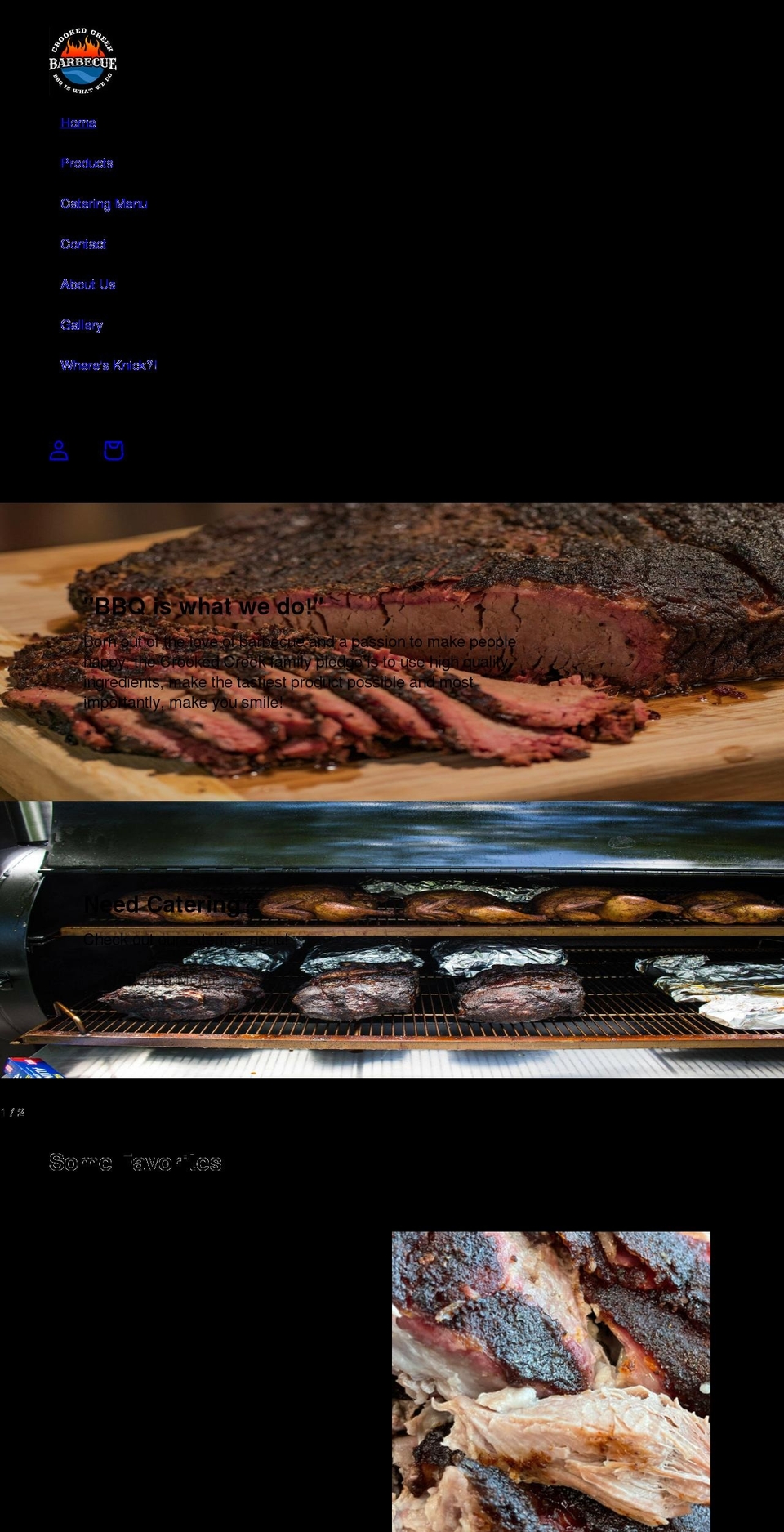 crookedcreekbbq.com shopify website screenshot