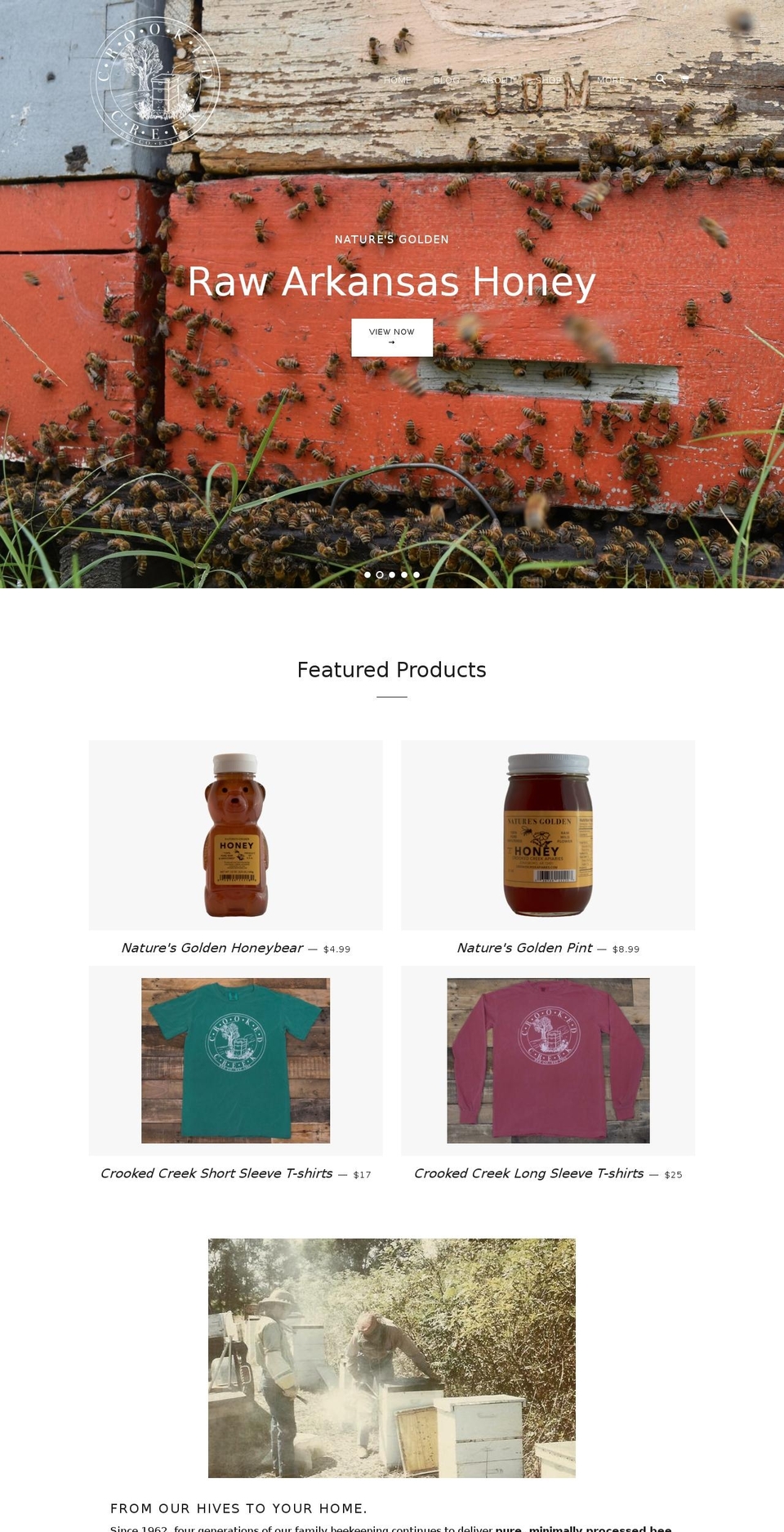 crookedcreekbeeco.com — Shopify storefront screenshot