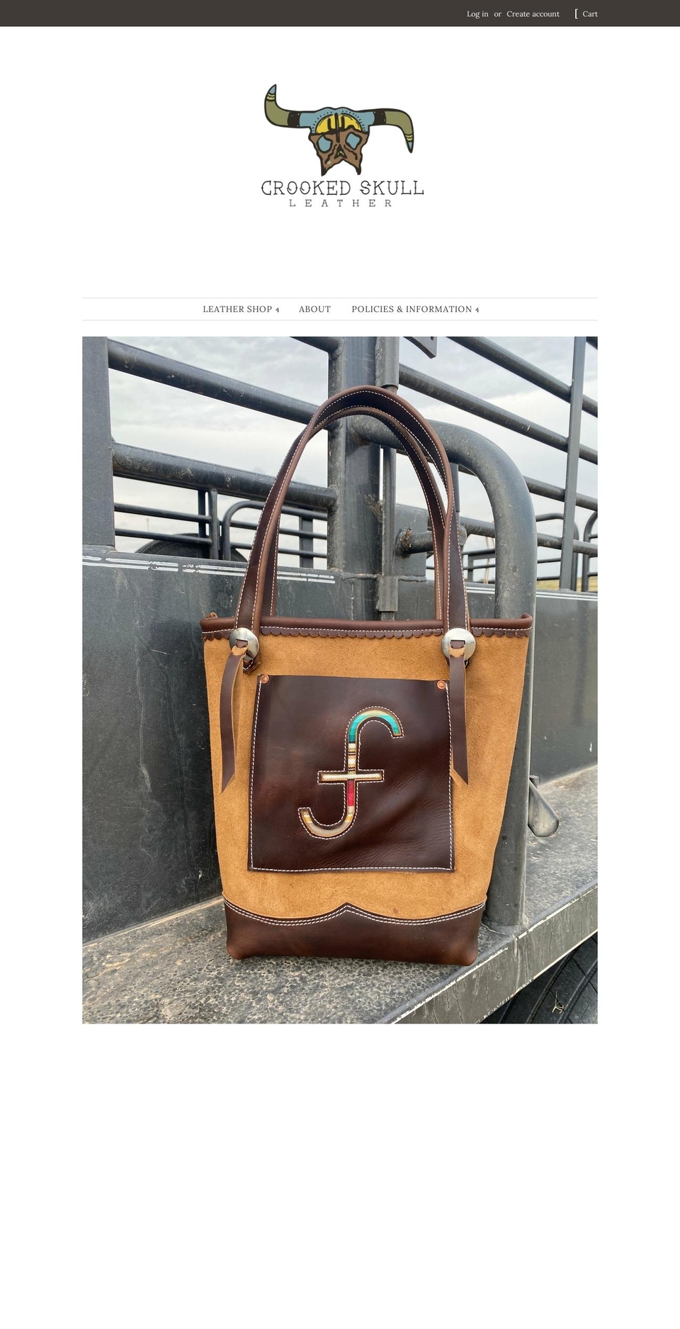 crookedskullleather.net shopify website screenshot