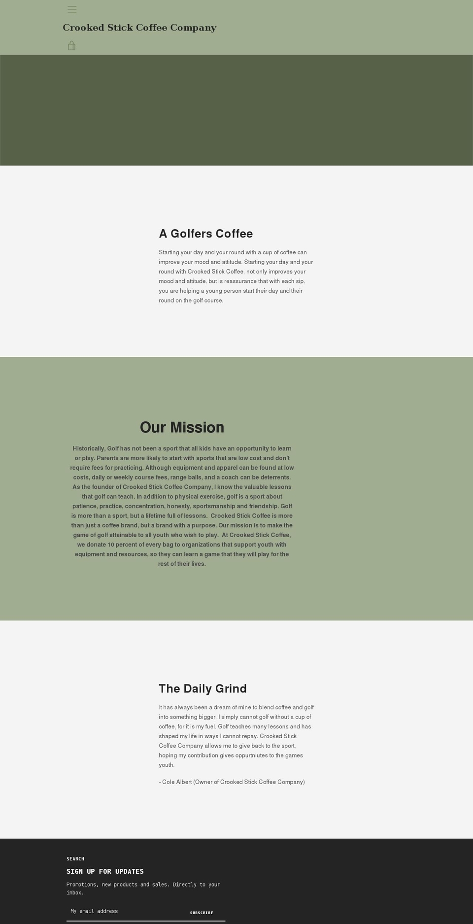 crookedstickcoffeecompany.com shopify website screenshot