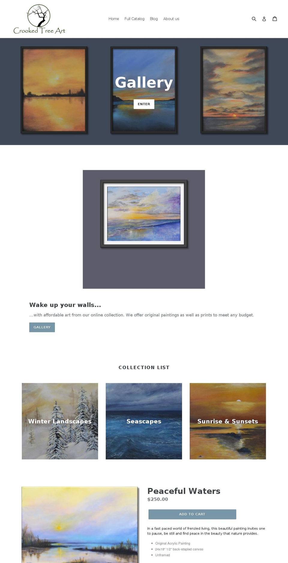 crookedtreeart.com — Shopify storefront screenshot