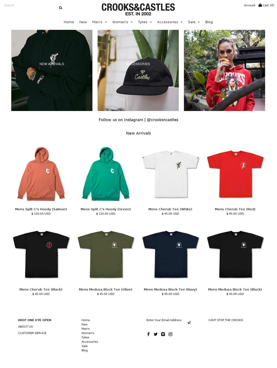 crooksncastles.com shopify website screenshot