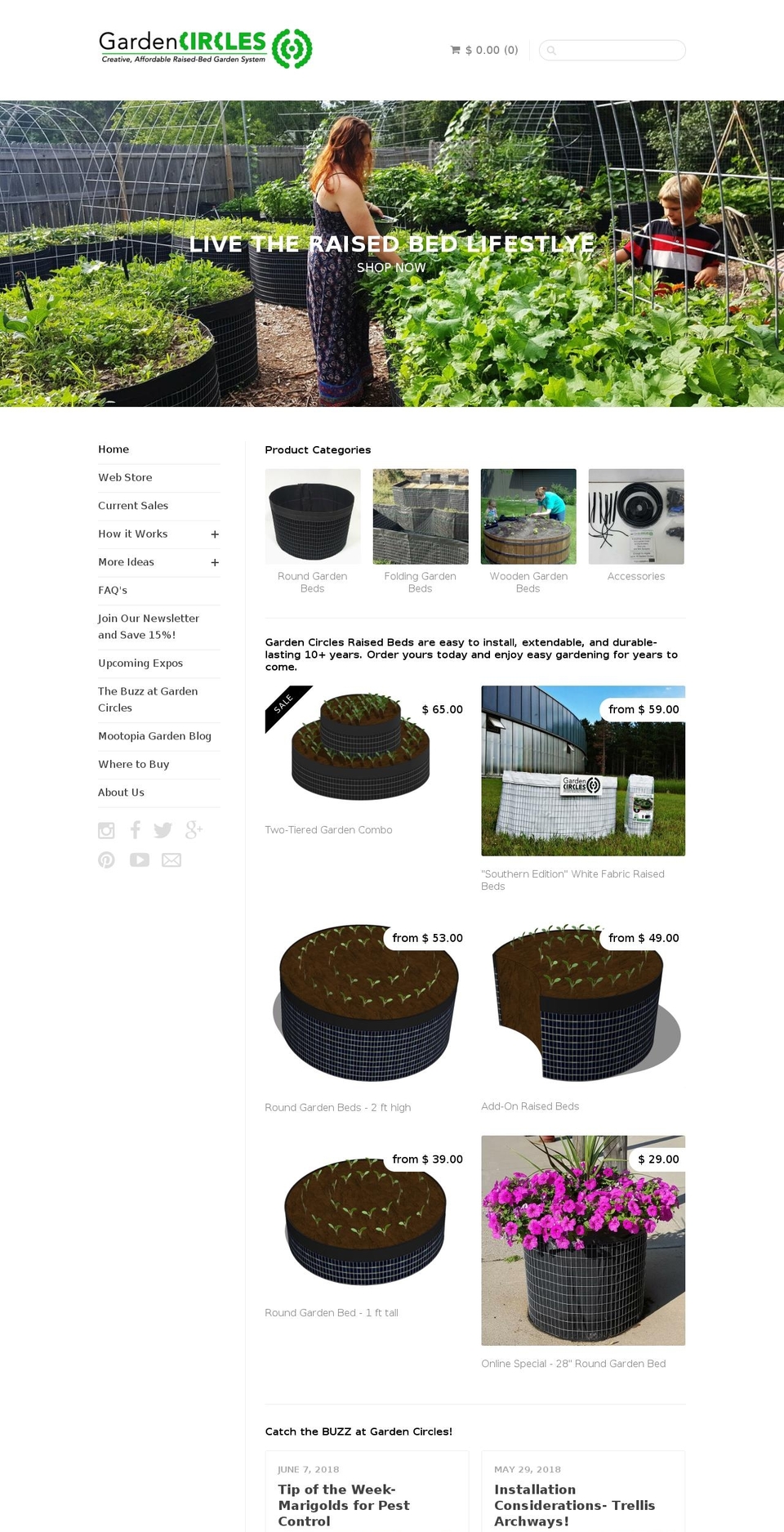 Sugar Shopify theme site example cropcirclegardenbeds.com