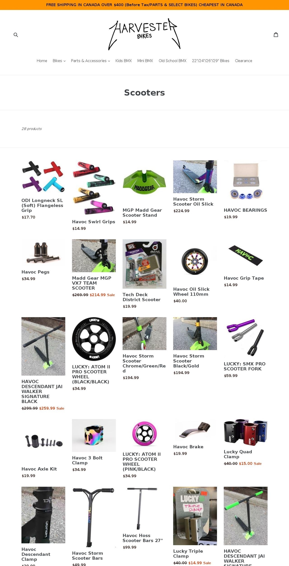 cropcirclescooters.com — Shopify storefront screenshot