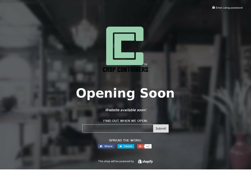 cropcontainers.com — Shopify storefront screenshot
