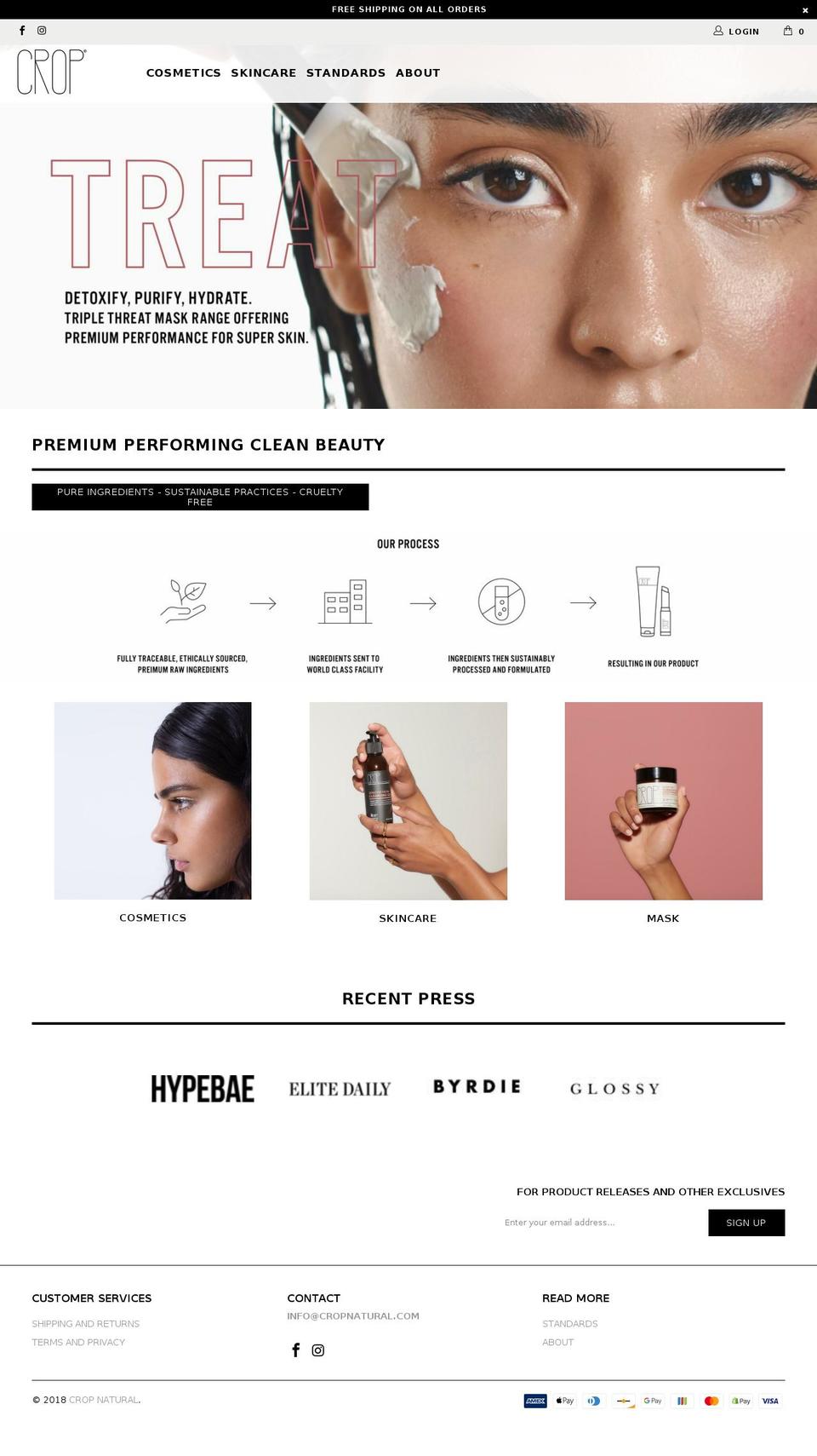cropnatural.com shopify website screenshot
