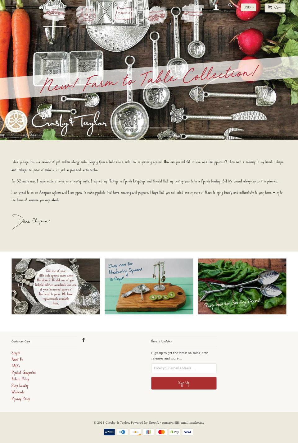 crosbyandtailor.com — Shopify storefront screenshot