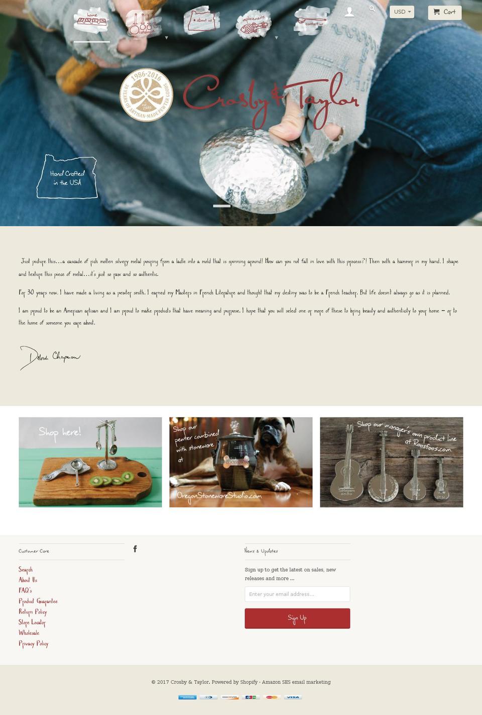 crosbyandtaylor.com shopify website screenshot