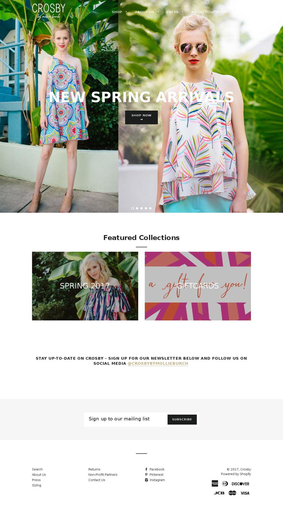 crosbybymollieburch.com shopify website screenshot