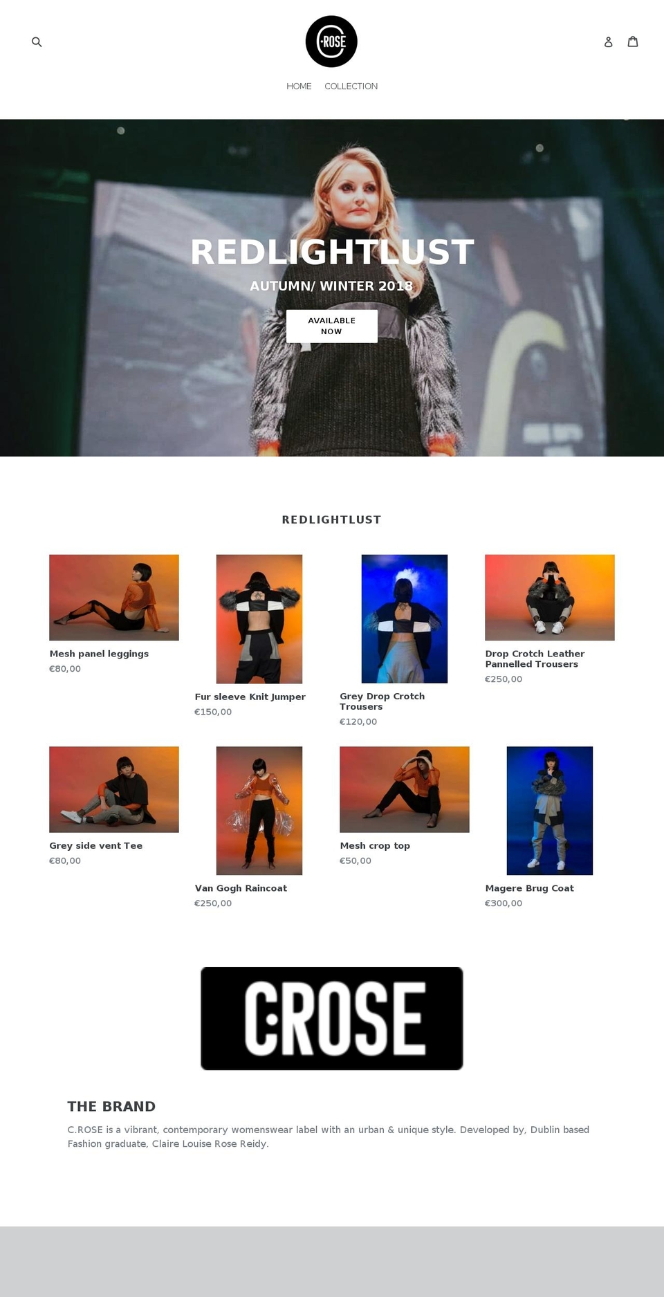 croseclothing.com — Shopify storefront screenshot
