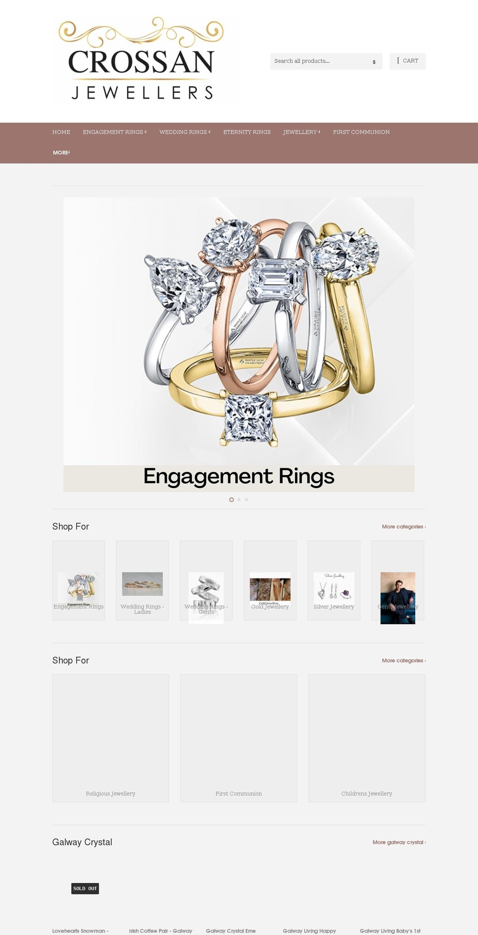 crossanjewellers.com shopify website screenshot