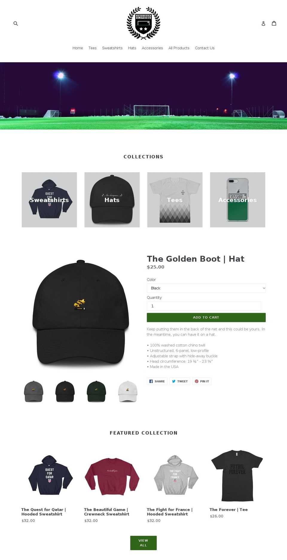 crossbarclothing.com — Shopify storefront screenshot