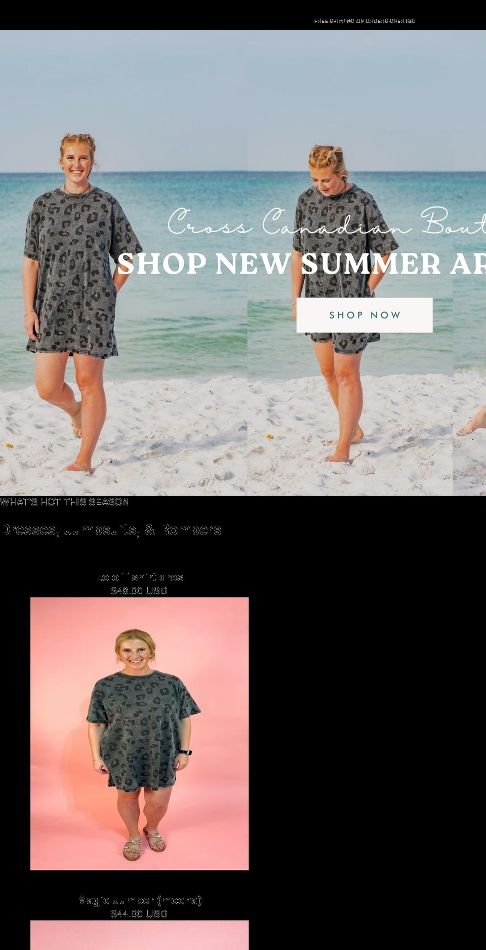 crosscanadianboutique.com shopify website screenshot