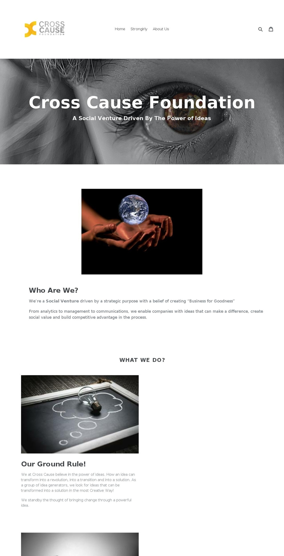 crosscause.org shopify website screenshot
