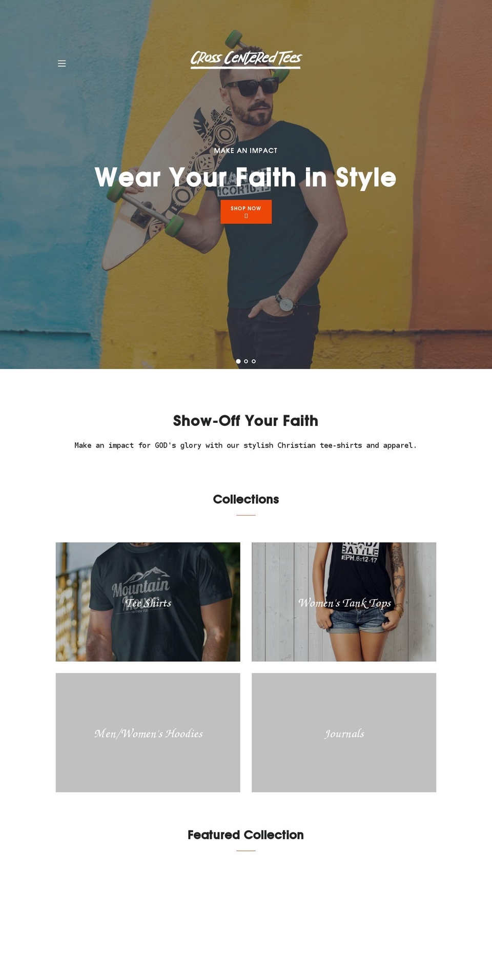 crosscenteredtees.com — Shopify storefront screenshot