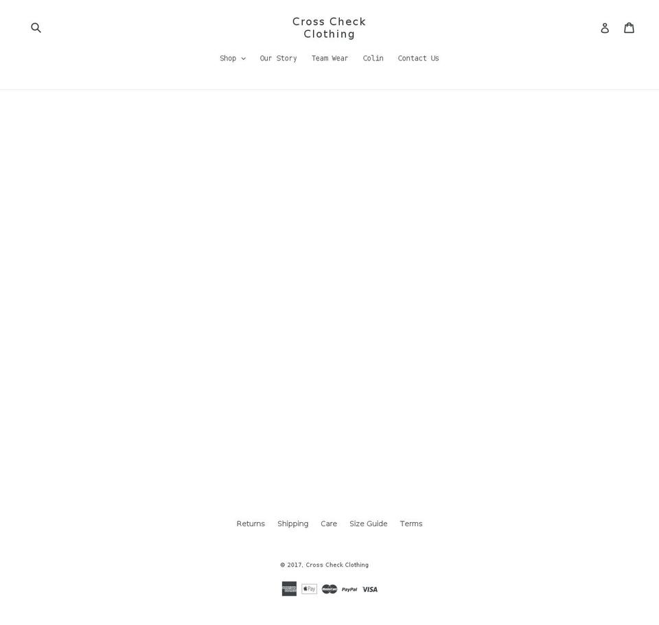 crosscheckclothing.com shopify website screenshot