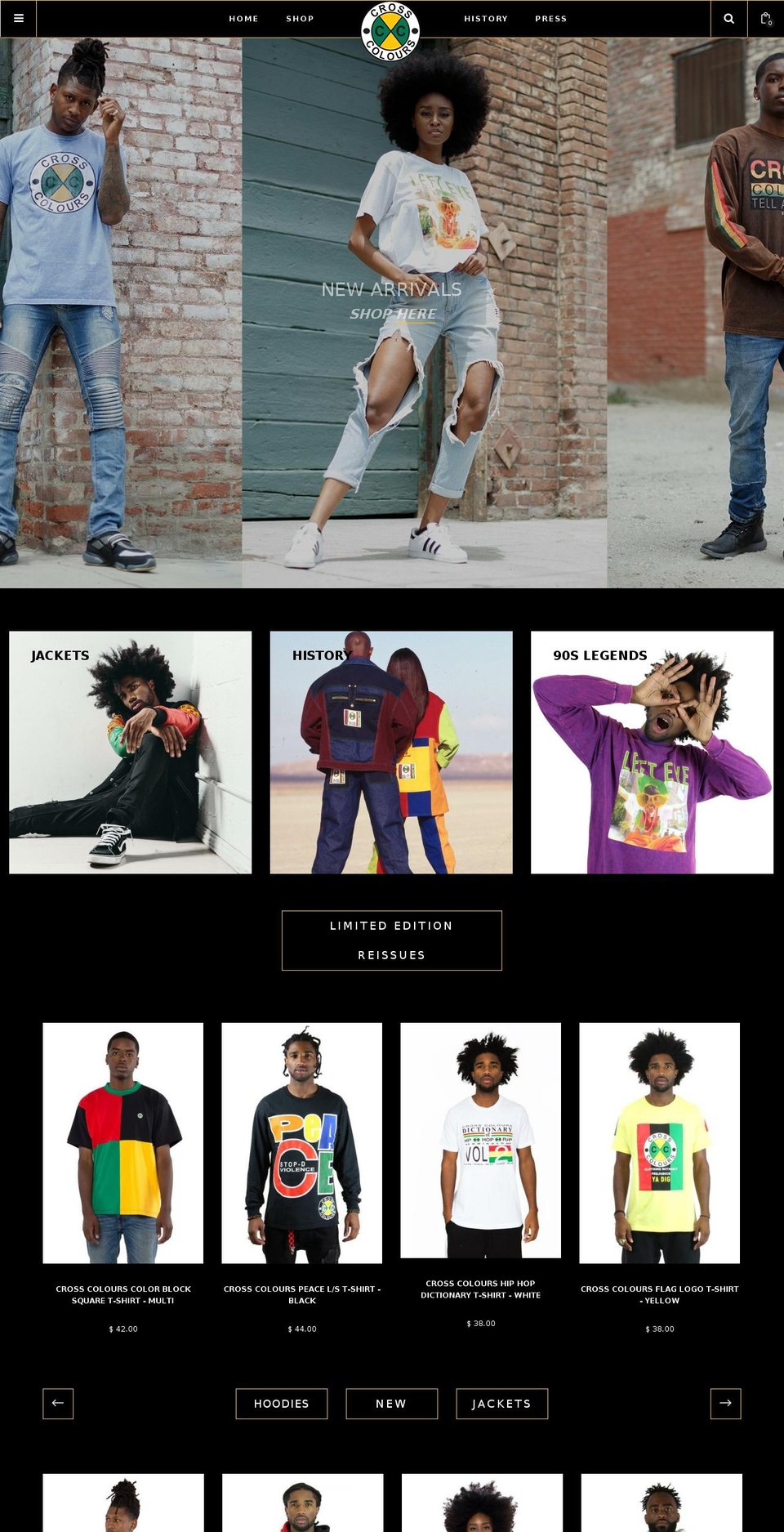 crosscolours.com shopify website screenshot