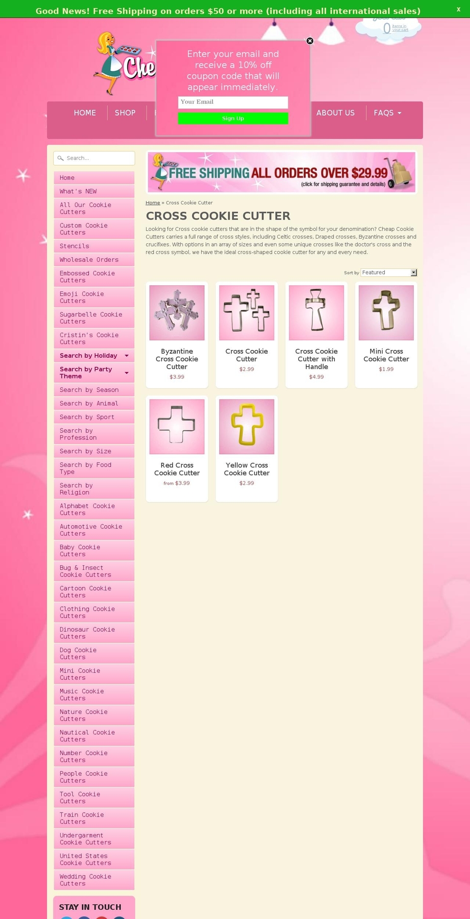 Cheap Cookie Cutters Shopify theme site example crosscookiecutter.com