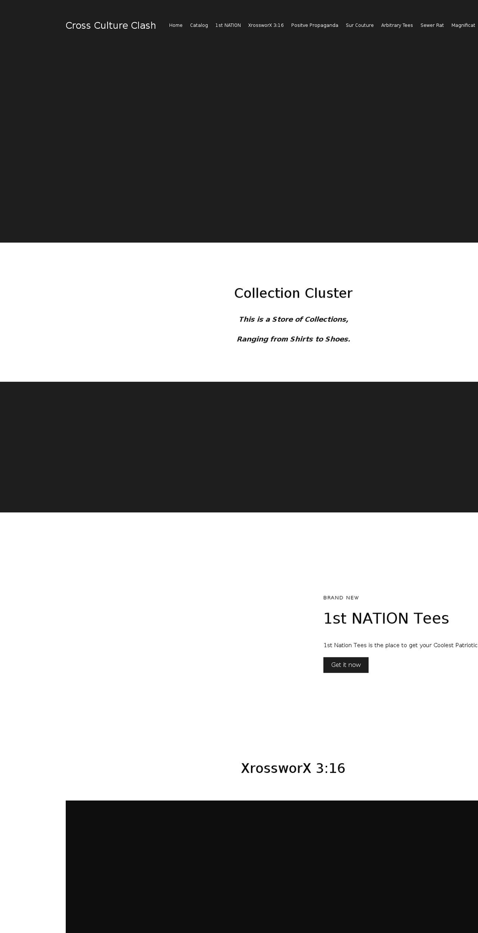 crosscultureclash.com — Shopify storefront screenshot